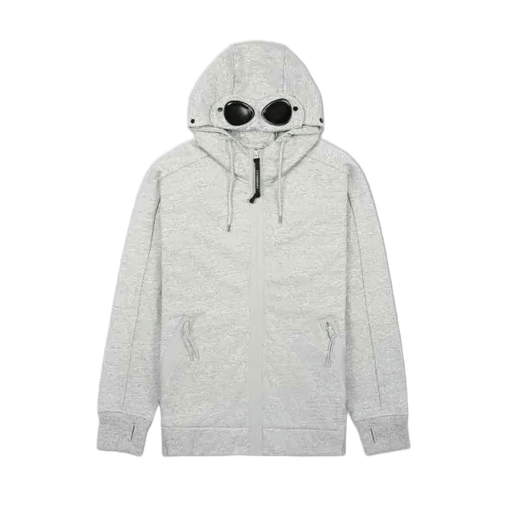 C.P. COMPANY Light Grey Zip-Up Hoodie With Integrated Goggles